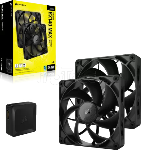 Photo de Lot de 2 Ventilateurs de boitier Corsair iCue Link RX Max - 14cm (Noir)