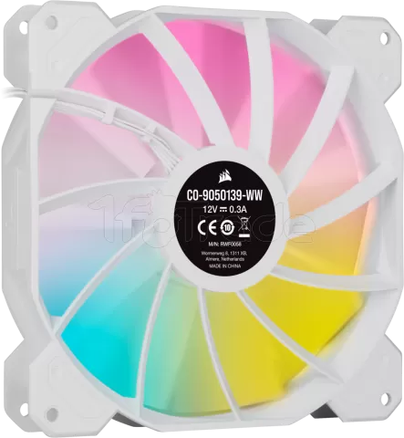 Photo de Lot de 2 Ventilateurs de boitier Corsair iCue SP140 Elite Performance PWM RGB - 14cm (Blanc)