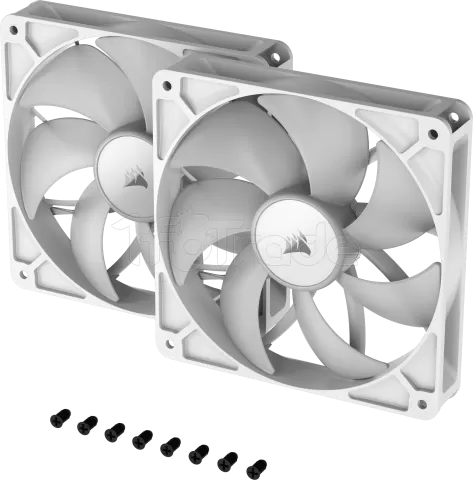 Photo de Lot de 2 Ventilateurs de boitier Corsair RS RGB - 14cm (Blanc)