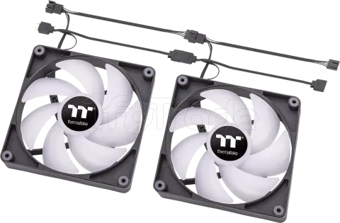 Photo de Lot de 2 Ventilateurs de boitier Thermaltake CT RGB - 12cm (Noir)