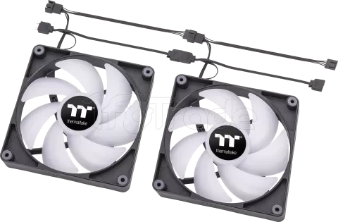 Photo de Lot de 2 Ventilateurs de boitier Thermaltake CT RGB - 14cm (Noir)