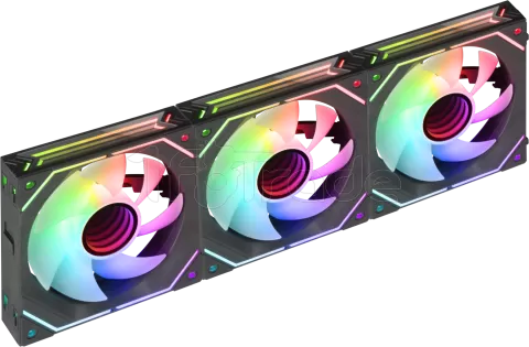 Photo de Lot de 3 Ventilateurs boitier Mars Gaming LinkFinity RGB - 12cm (Noir)