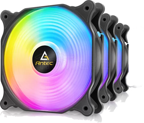 Photo de Lot de 3 Ventilateurs de boitier Antec F12 Racing RGB - 12cm (Noir)