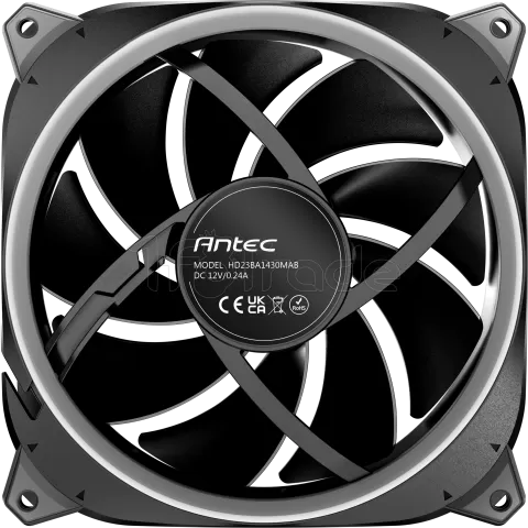 Photo de Lot de 3 Ventilateurs de boitier Antec Neo Prizm T3 RGB - 14cm (Noir)