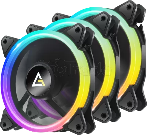 Photo de Lot de 3 Ventilateurs de boitier Antec Neon RGB - 12cm (Noir)