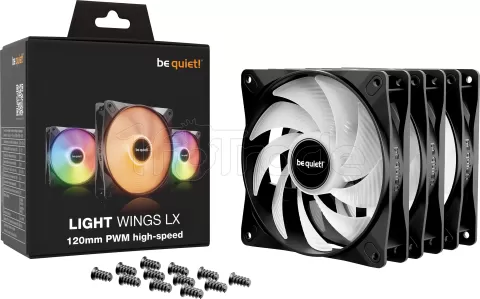 Photo de Lot de 3 Ventilateurs de boitier be quiet! Light Wings LX High Speed RGB - 12cm (Noir)