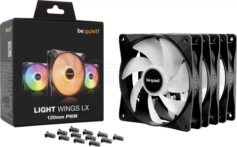 Photo de Lot de 3 Ventilateurs de boitier be quiet! Light Wings LX RGB - 12cm (Noir)