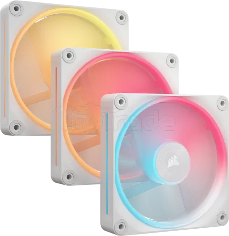 Photo de Lot de 3 Ventilateurs de boitier Corsair iCue Link LX-R RGB - 12cm (Blanc)