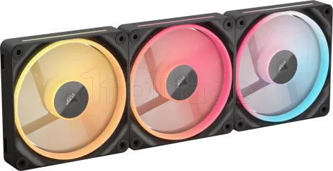 Photo de Lot de 3 Ventilateurs de boitier Corsair iCue Link LX-R RGB - 12cm (Noir)