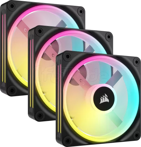 Photo de Lot de 3 Ventilateurs de boitier Corsair iCue Link QX RGB - 12cm (Noir)