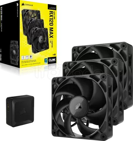 Photo de Lot de 3 Ventilateurs de boitier Corsair iCue Link RX Max - 12cm (Noir)