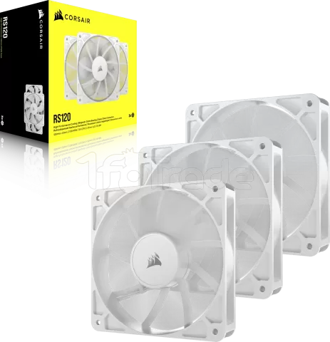 Photo de Lot de 3 Ventilateurs de boitier Corsair RS - 12cm (Blanc)