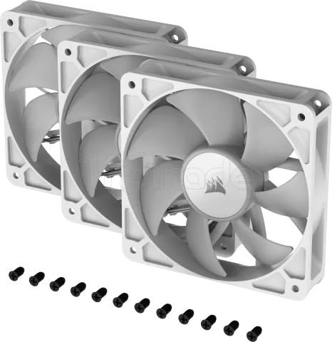 Photo de Lot de 3 Ventilateurs de boitier Corsair RS RGB - 12cm (Blanc)