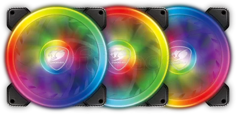 Photo de Lot de 3 Ventilateurs de boitier Cougar Vortex SPB RGB 12cm (Noir)