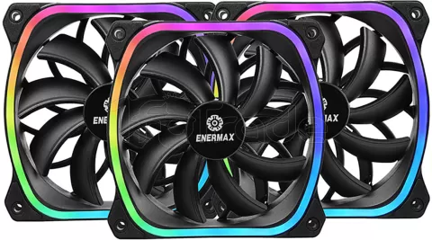 Photo de Lot de 3 Ventilateurs de boitier Enermax SquA RGB - 120mm (Noir)