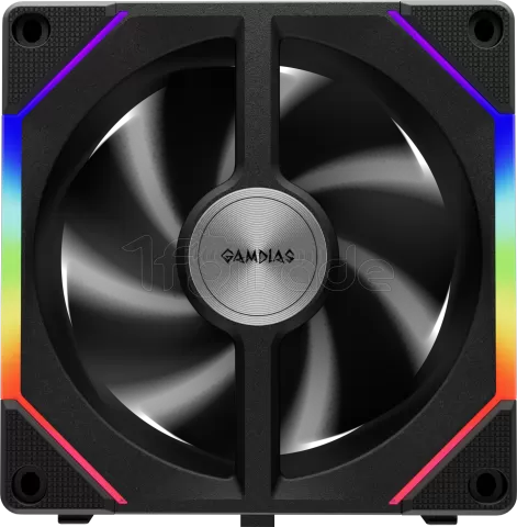 Photo de Lot de 3 Ventilateurs de boitier Gamdias Aeolus P2 RGB - 12cm (Noir)