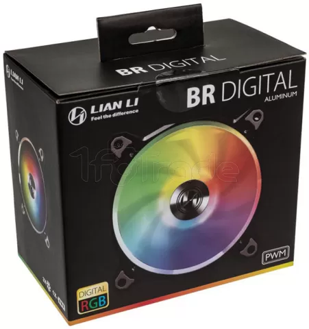 Photo de Lot de 3 Ventilateurs de boitier Lian Li Bora Digital RGB - 12cm (Noir)