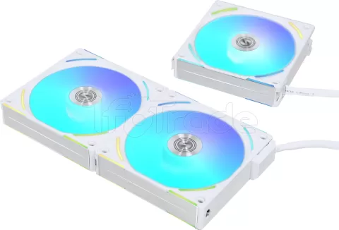 Photo de Lot de 3 Ventilateurs de boitier Lian Li Uni Fan AL120 V2 RGB 12cm (Blanc)