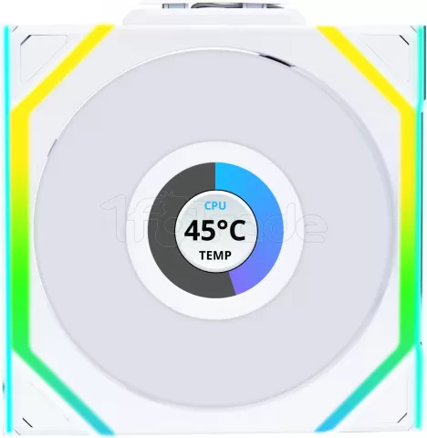 Photo de Lot de 3 Ventilateurs de boitier Lian Li Uni Fan SL Wireless LCD Reverse RGB - 12cm (Blanc)