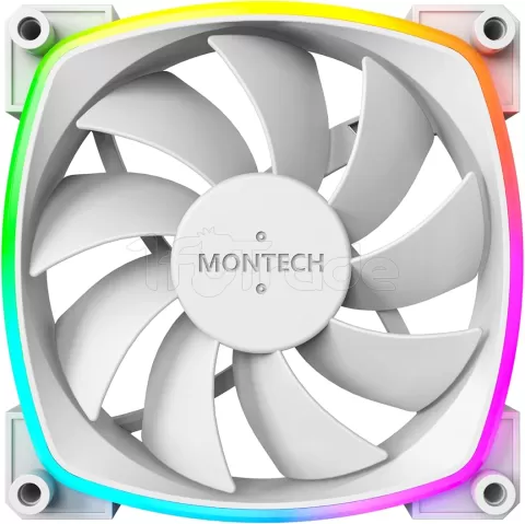 Photo de Lot de 3 Ventilateurs de boitier Montech AX120 RGB - 12cm (Blanc)