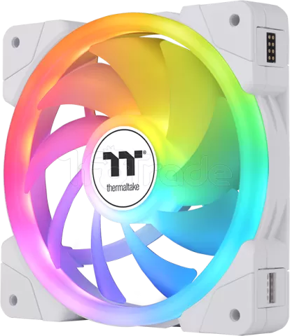 Photo de Lot de 3 Ventilateurs de boitier Thermaltake SwaFan EX RGB - 12cm (Blanc)