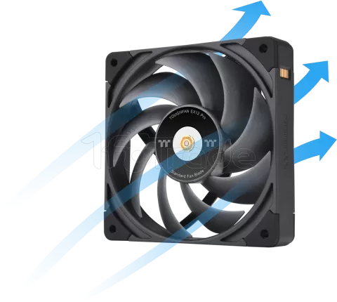 Photo de Lot de 3 Ventilateurs de boitier Thermaltake ToughFan Ex Pro - 12cm (Noir)