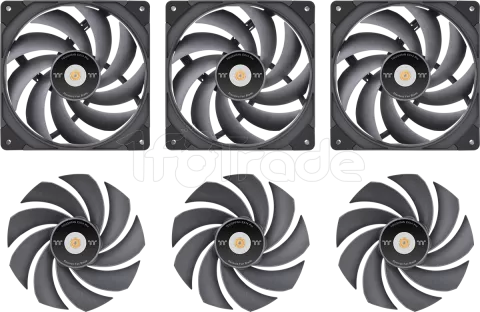 Photo de Lot de 3 Ventilateurs de boitier Thermaltake ToughFan Ex Pro - 14cm (Noir)