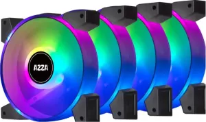 Photo de Lot de 4 Ventilateurs boitier Azza Hurricane II RGB - 12cm (Noir)