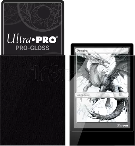 Photo de Lot de 50 Sleeves Ultra Pro Pro-Gloss Format Standard 66x91mm (Noir)