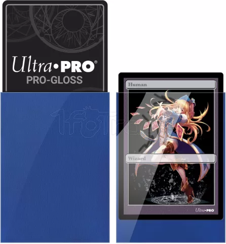 Photo de Lot de 60 Sleeves Ultra Pro Pro-Gloss Format Small 62x89mm (Bleu)