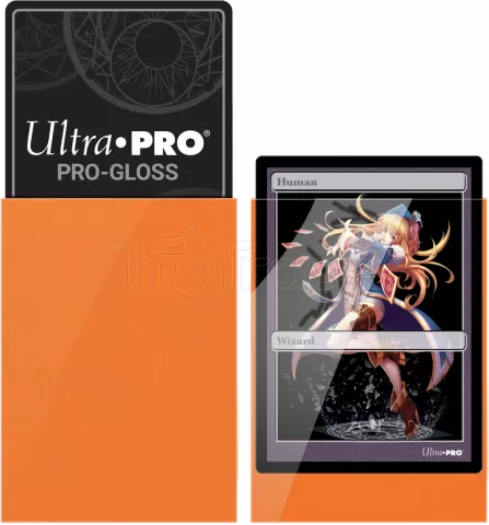 Photo de Lot de 60 Sleeves Ultra Pro Pro-Gloss Format Small 62x89mm (Orange)