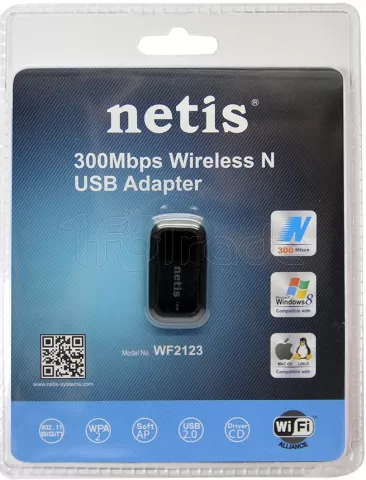 Photo de Mini Carte Réseau USB WiFi Netis WF2123 (300N)