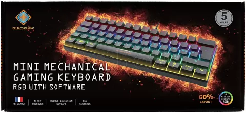 Photo de Mini Clavier Gamer mécanique Deltaco GAM-075 RGB (Noir)