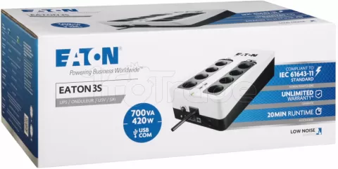 Photo de Onduleur Eaton 3S Gen 2 FR - 700VA (Blanc/Noir)