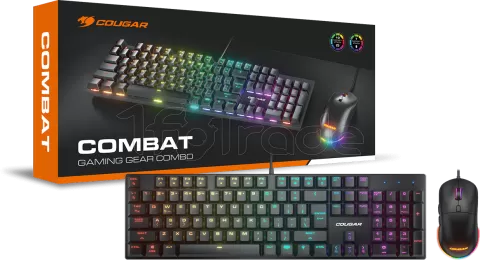 Photo de Pack 2en1 (Clavier/Souris) Cougar Combat RGB (Noir)