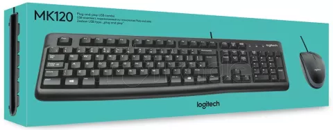 Photo de Pack 2en1 (Clavier/Souris) Logitech Desktop MK120 (Noir)