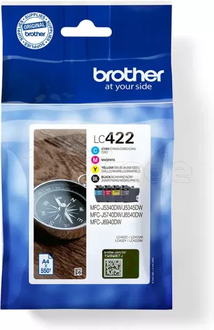 Photo de Pack 4 cartouches d'encre Brother LC-422 VAL (Noir + Couleurs)