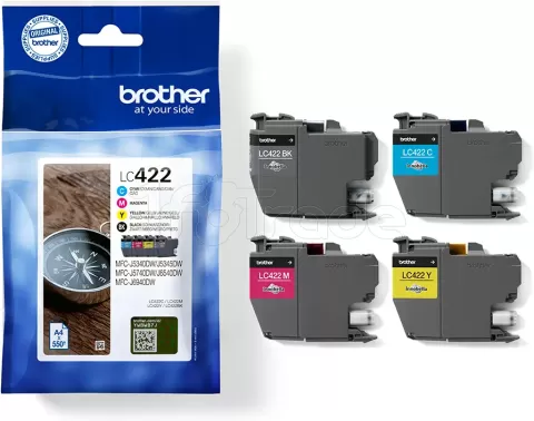 Photo de Pack 4 cartouches d'encre Brother LC-422 VAL (Noir + Couleurs)