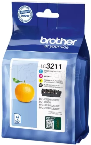 Photo de Pack 4 cartouches d'encre Brother LC3211 (Noir + Couleurs)