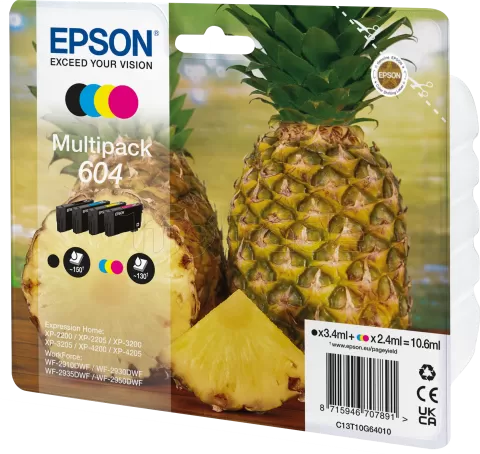 Photo de Pack 4 cartouches d'encre Epson Ananas 604 (Noir + Couleurs)