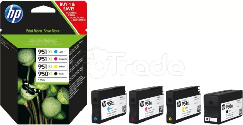 Photo de Pack 4 Cartouches d'encre HP 950/951 XL (Noir, Cyan, Magenta, Jaune)