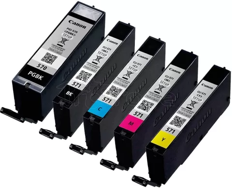 Photo de Pack 5 cartouches d'encre Canon  PG-570XL/CL-571 (Couleurs/Noir/Noir Photo)