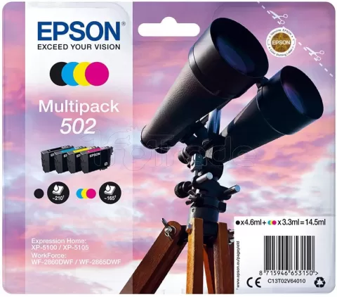 Pack de Cartouche d'encre Epson Ecotank 102 4 couleurs - Cartouche d'encre
