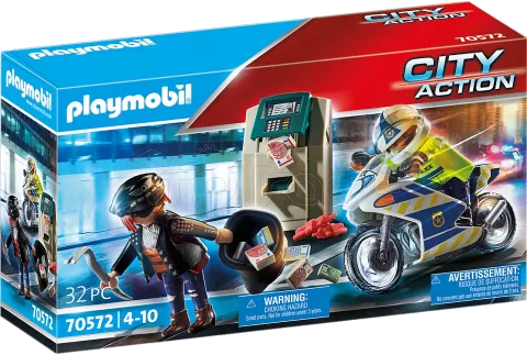 Photo de Playmobil 70572 City Action - Policier avec moto et voleur