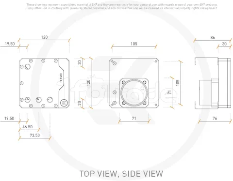 Photo de Pompe Watercooling avec réservoir Ekwb EK-Quantum Kinetic FLT D5 120 RGB (Transparent/Noir)