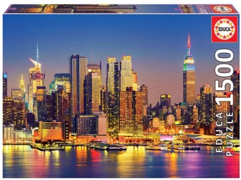 Photo de Puzzle Educa - Manhattan la nuit (1500 pièces)