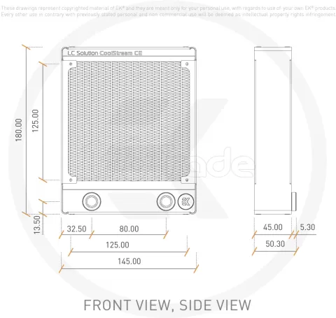 Photo de Radiateur pour watercooling Ekwb EK-CoolStream CE Single 140mm (Noir)