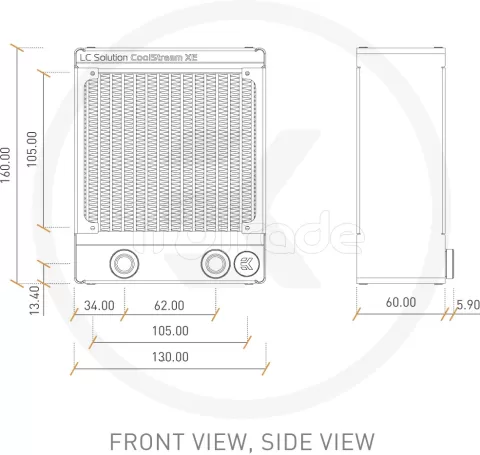 Photo de Radiateur pour watercooling Ekwb EK-CoolStream XE Single 120mm (Noir)