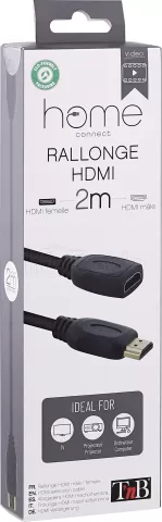 Photo de Rallonge Câble HDMI T'nB M/F 2m (Noir)