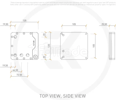 Photo de Réservoir Ekwb EK-Quantum Volume FLT 120 RGB (Transparent/Noir)